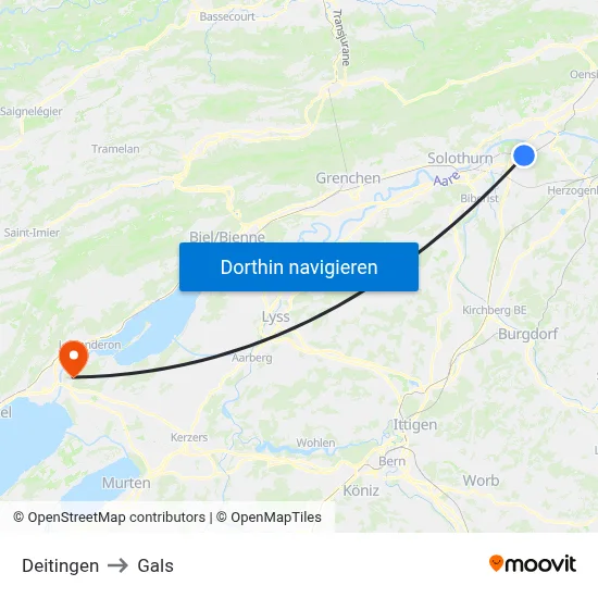 Deitingen to Gals map