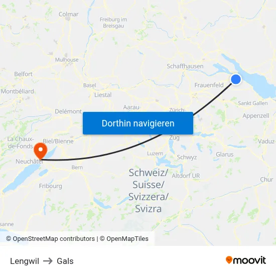 Lengwil to Gals map