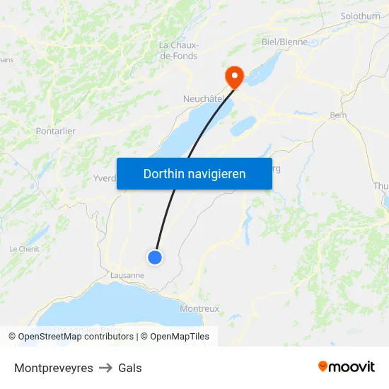 Montpreveyres to Gals map