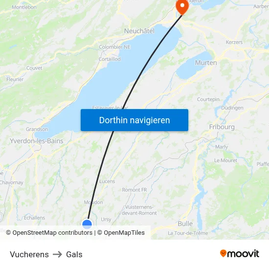 Vucherens to Gals map