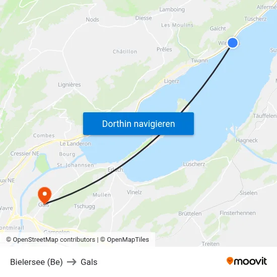 Bielersee (Be) to Gals map