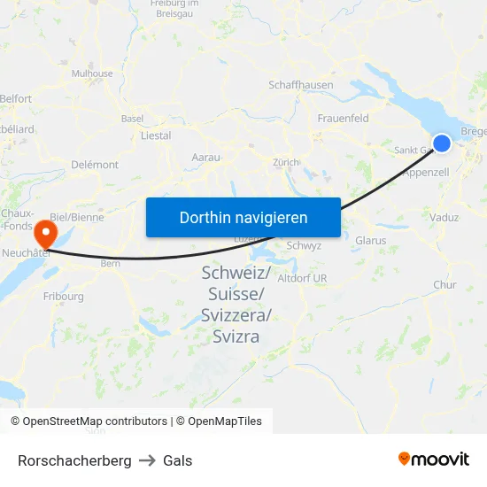 Rorschacherberg to Gals map