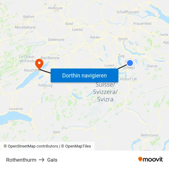 Rothenthurm to Gals map