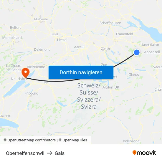 Oberhelfenschwil to Gals map