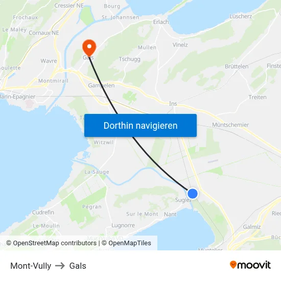 Mont-Vully to Gals map