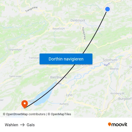 Wahlen to Gals map