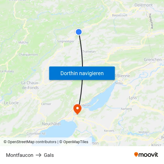 Montfaucon to Gals map