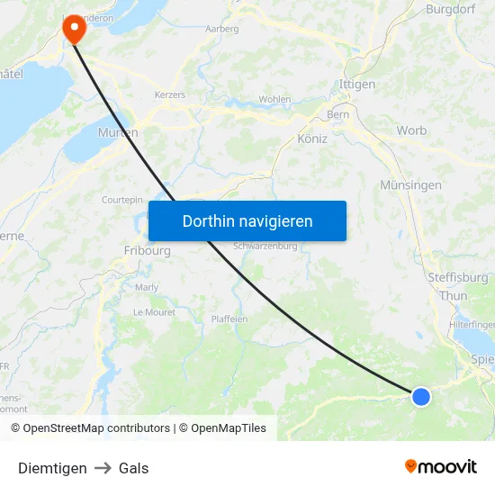 Diemtigen to Gals map