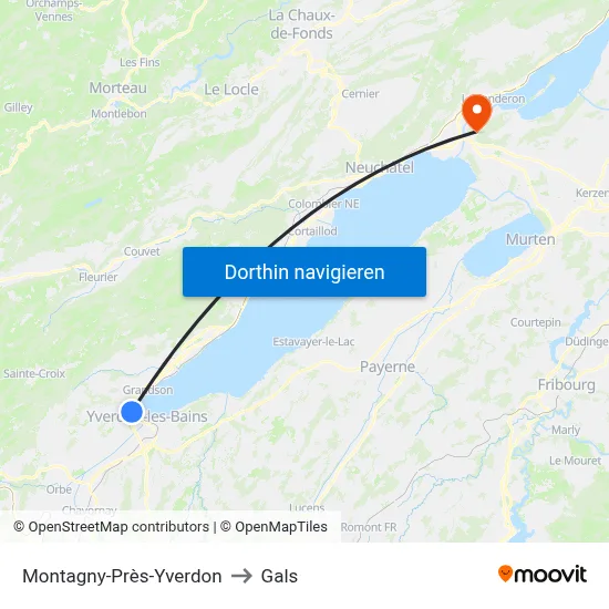 Montagny-Près-Yverdon to Gals map