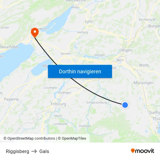 Riggisberg to Gals map