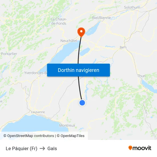 Le Pâquier (Fr) to Gals map