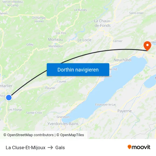 La Cluse-Et-Mijoux to Gals map