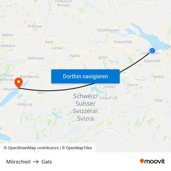 Mörschwil to Gals map