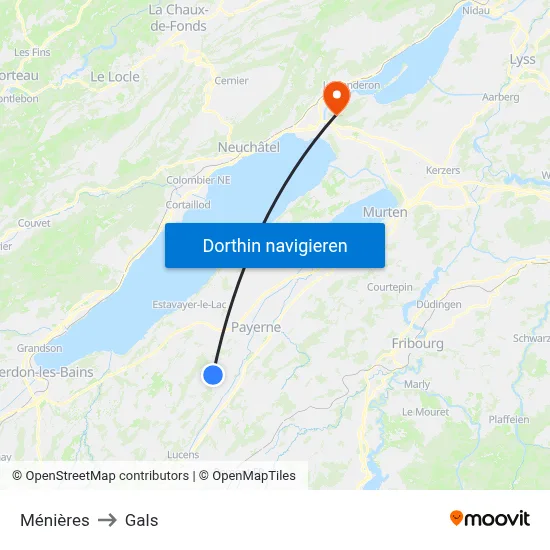 Ménières to Gals map