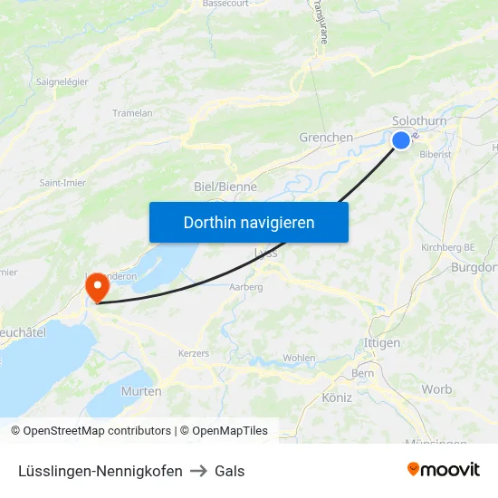 Lüsslingen-Nennigkofen to Gals map