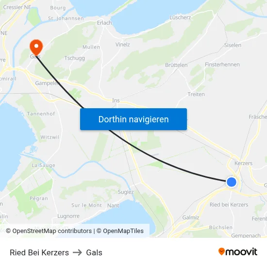 Ried Bei Kerzers to Gals map