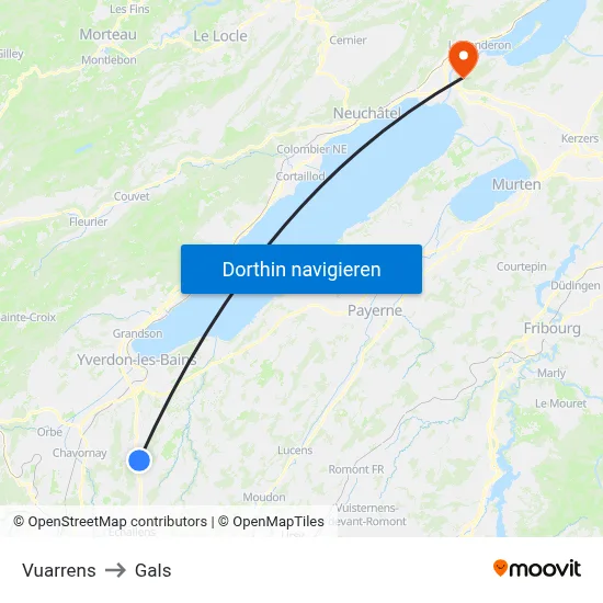 Vuarrens to Gals map