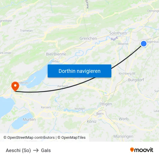 Aeschi (So) to Gals map