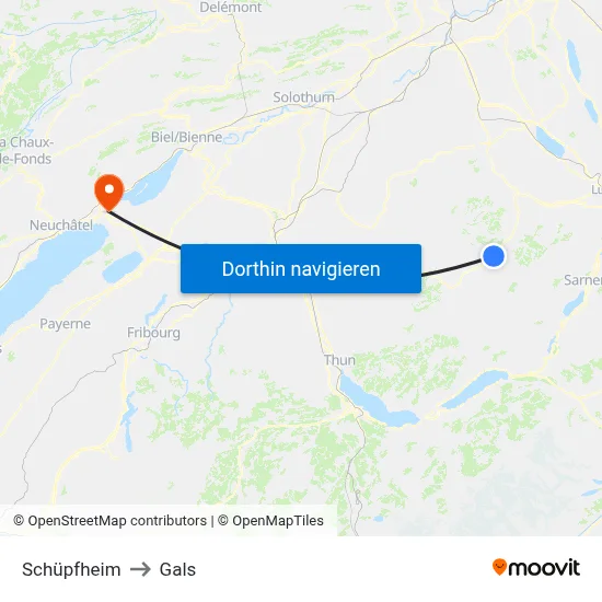 Schüpfheim to Gals map