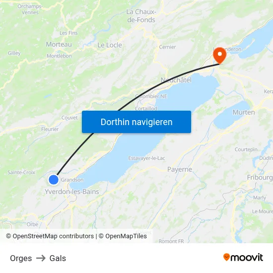 Orges to Gals map