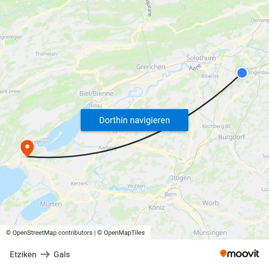 Etziken to Gals map