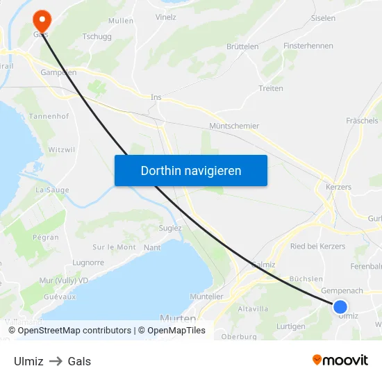 Ulmiz to Gals map