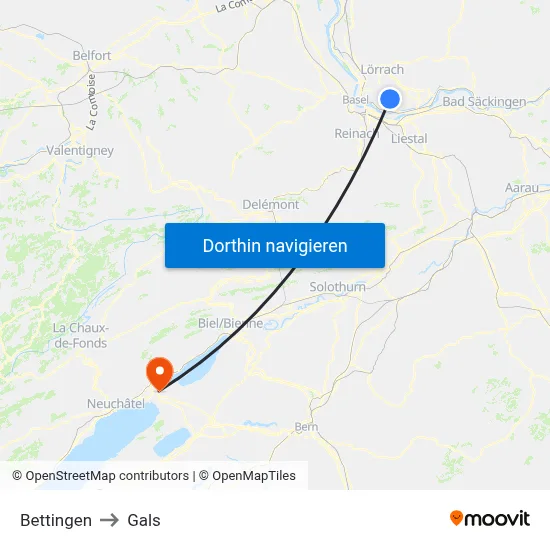 Bettingen to Gals map