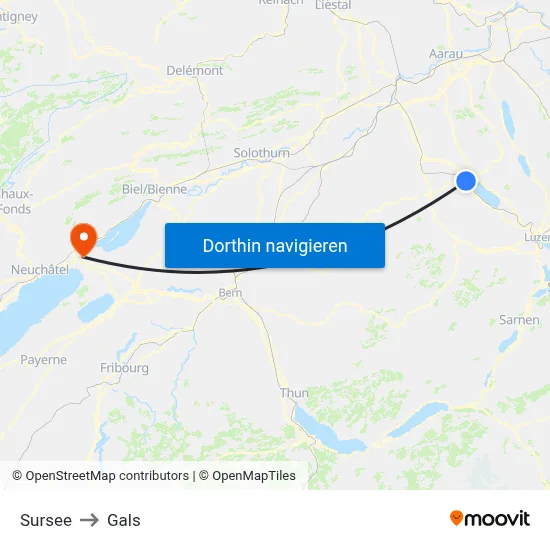 Sursee to Gals map