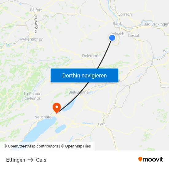 Ettingen to Gals map
