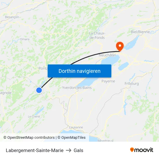 Labergement-Sainte-Marie to Gals map