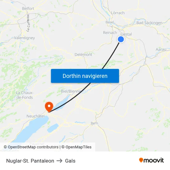 Nuglar-St. Pantaleon to Gals map