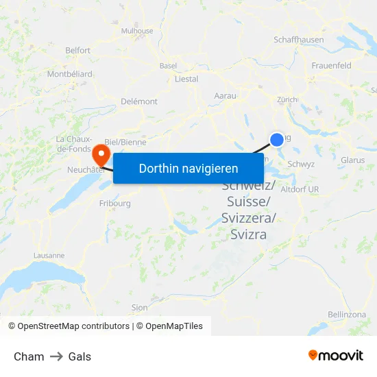 Cham to Gals map