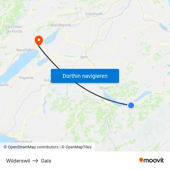 Wilderswil to Gals map