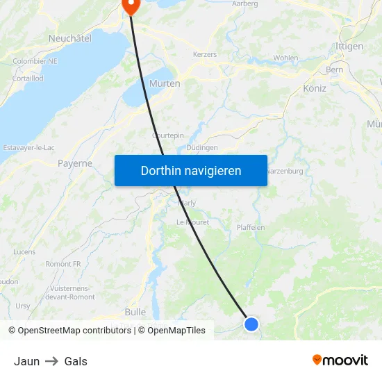 Jaun to Gals map