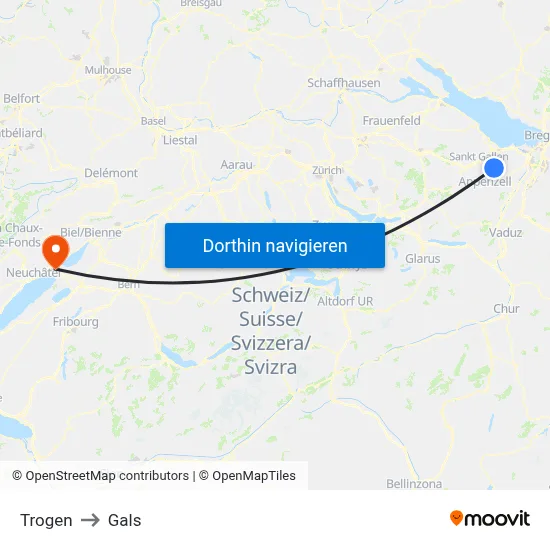 Trogen to Gals map
