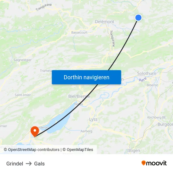 Grindel to Gals map