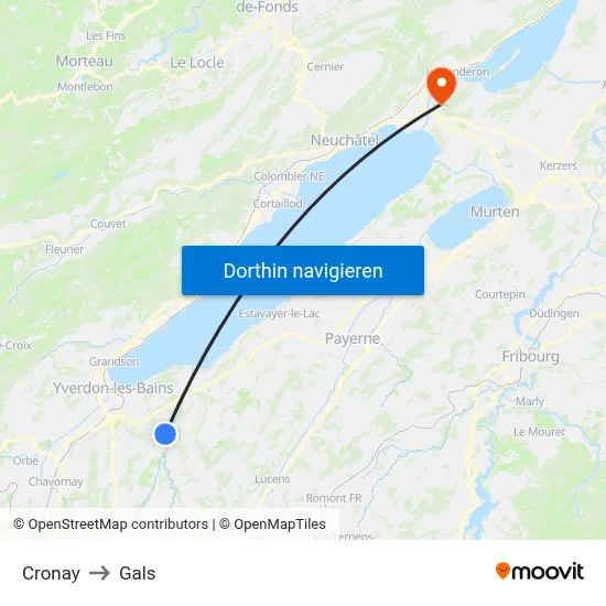 Cronay to Gals map