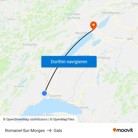 Romanel-Sur-Morges to Gals map