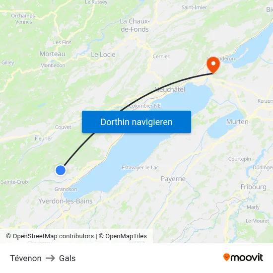 Tévenon to Gals map
