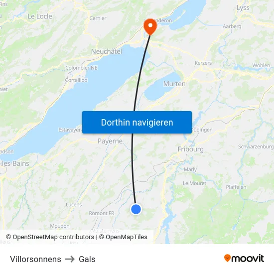 Villorsonnens to Gals map