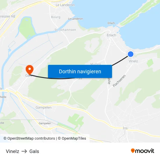 Vinelz to Gals map