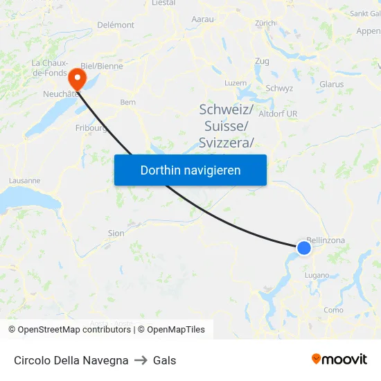Circolo Della Navegna to Gals map
