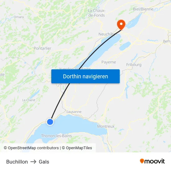 Buchillon to Gals map