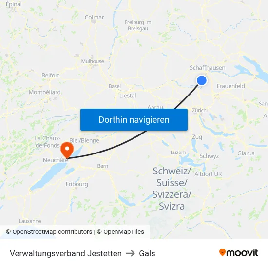 Verwaltungsverband Jestetten to Gals map