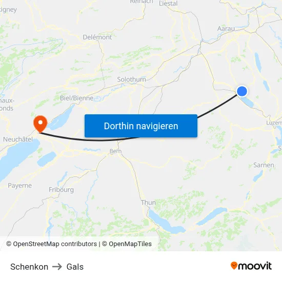 Schenkon to Gals map