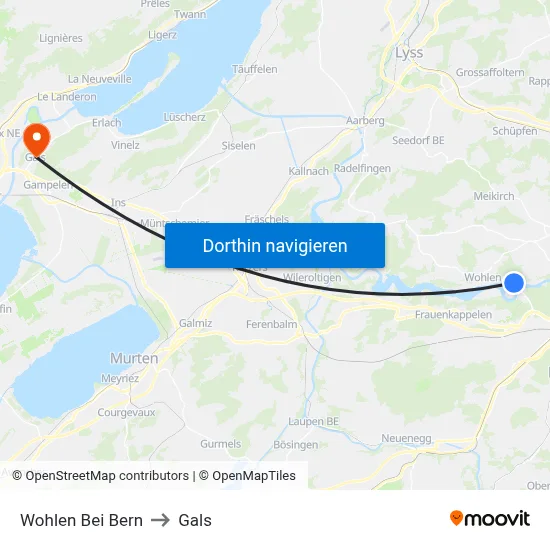 Wohlen Bei Bern to Gals map