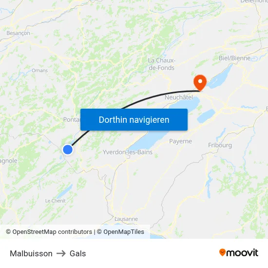 Malbuisson to Gals map