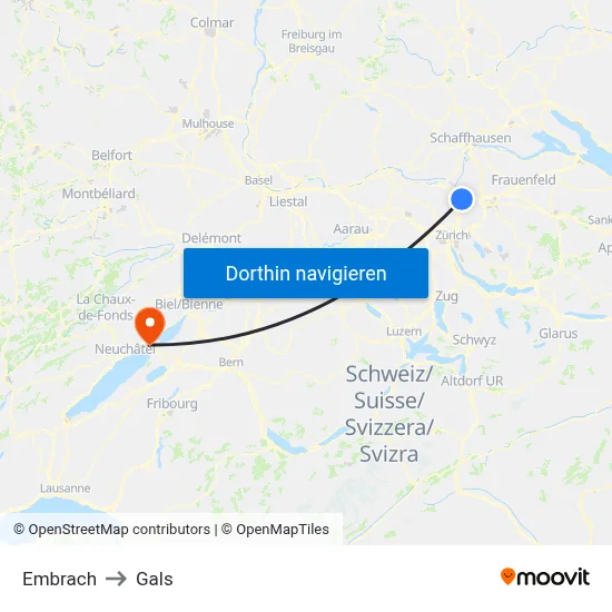 Embrach to Gals map