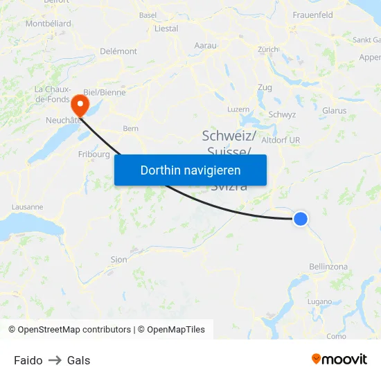 Faido to Gals map