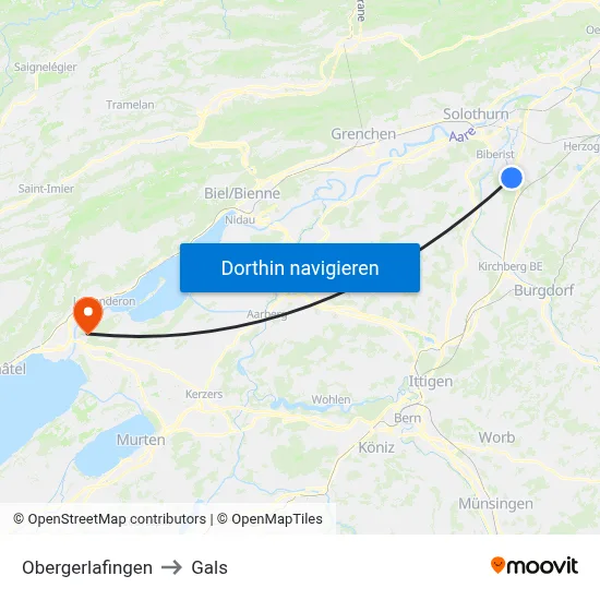 Obergerlafingen to Gals map